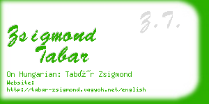 zsigmond tabar business card